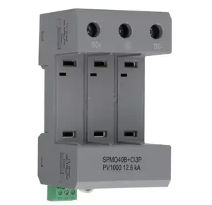 Spamel SPMO40B+C 3P PV Surge Protection Device, 1000V DC, 12.5kA, Type 1+2