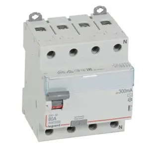 Legrand 411725 DX3 Residual Current Circuit Breaker 4P 80A 0.3A Type AC