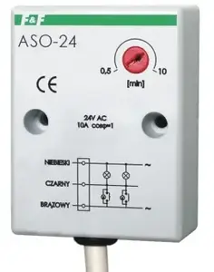 F&F ASO-24 Staircase Timer, 10A, 0.5-10min, 24V AC, Surface Mounted