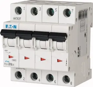 Автоматический выключатель Eaton PL6-C16/4, 4-полюсный, характеристика C, 16А, 6кА