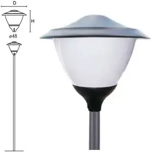 Es-System OCP-125-PC Park Luminaire E27 125W 230V IP55 Class II with Canopy