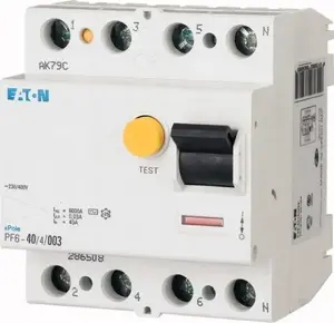 Дифференциальный выключатель Eaton PF6-63/4/05 4P 63A 0,5A тип AC