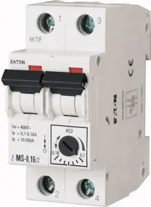 Автоматический выключатель защиты двигателя Eaton Z-MS-0,16/2 2P 0,1-0,16A