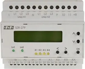 FF SZR-279 automātiskās rezerves pārslēgšanas kontrolieris 3 un 4 vadu tīkliem 24-230V AC