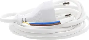 Jonex WJ-11 Power Cord with Flat Plug 1.9m H03VVH2-F 2x0.75 White