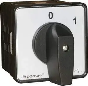 Spamel SK100-2.8211P08 Cam Switch 100A, Panel Mounted, Yellow-Red Lockable Front