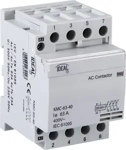 Модульный контактор Kanlux KMC-63-40 63А 4НО 230В AC