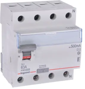 Legrand P304 Residual Current Circuit Breaker 4P 63A 0.5A Type AC