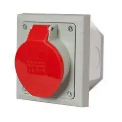 Tarel 2627 Flush-Mounted Angled Industrial Socket 16A 400V 4P IP44