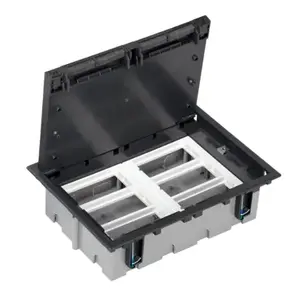 Kontakt-Simon SF610/14 Floor Box with 12xK45 and 2xSM302/9 Sockets, Graphite