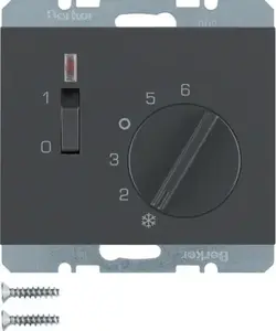Berker K.1 Room Temperature Controller, Anthracite Matte