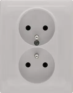 KOS KOS66 Double Socket Outlet with Grounding 16A 250V Aluminum