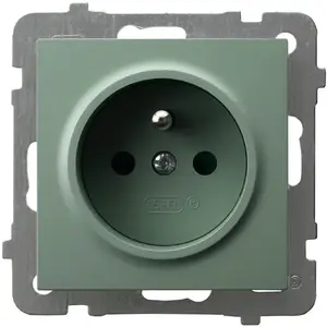 Ospel AS GP-1GZ/m/84 Single Socket with Grounding, Matte Green