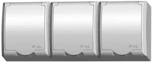 Ospel GNH-3HZ/00/w trīskārša hermētiska kontaktligzda ar zemējumu IP44, balta
