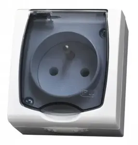 Ospel GNH-1NZ/00/d vienkārša hermētiska kontaktligzda, 16A, IP44, balta