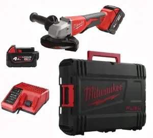 Аккумуляторная угловая шлифмашина MILWAUKEE M18BLSAG125XPD-402X 125 мм с 2 аккумуляторами, зарядным устройством и кейсом