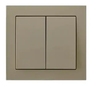 Ospel ŁP-2W/01 Double Light Switch, 10A 250V, Beige