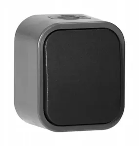 Кнопка звонка накладная ORNO WNT-6/7B2, 10А, 250В, IP54, серо-черная