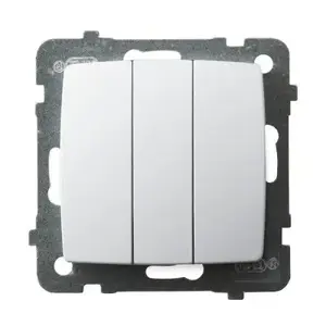 Ospel Karo ŁP-13S/m/00 Triple Switch, White, 10A 250V, IP20