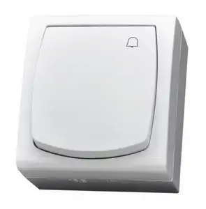 Ospel ŁNH-6N/00 Hermetic Bell Push Switch, IP44, 250V, 10A, White