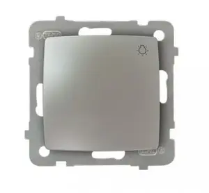 Ospel ŁP-5S/m/43 Single Push-Button Switch, Silver, 10A 250V, IP20