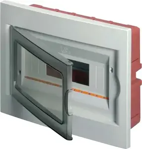 Elettrocanali 630 Series Flush-Mounted Modular Distribution Board 1x4 with Transparent Door