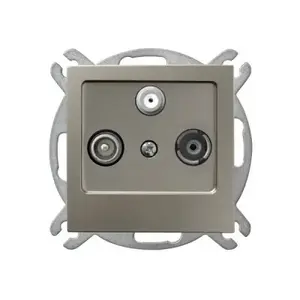 Антенная розетка Ospel GPA-GS/m/45 RTV-SAT оконечная, цвет сатиновая сталь