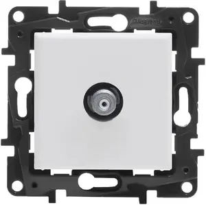 Телевизионная розетка Legrand Niloe Step, тип F, оконечная, звезда, 1.5 дБ, белая