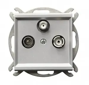 Ospel Sonata GPA-RS/m/38 RTV-SAT End Socket-Outlet, Silver