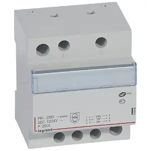 Модульный трансформатор безопасности Legrand 413096 230/24В 25ВА