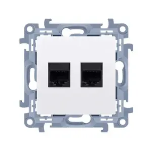Розетка компьютерная RJ45 категории 5e и телефонная RJ11 Kontakt-Simon C5T.01/11