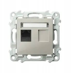 Ospel SZAFIR Single Computer Socket, Category 5e, MMC, Cashmere Beige