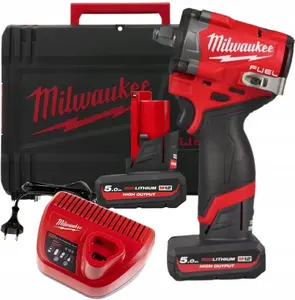 MILWAUKEE M12 FCIWF12G3-502X 12V FUEL Compact Impact Wrench 1/2" 542Nm with 2 Batteries and Charger