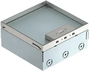 Bettermann UDHOME4 Floor Box with UT3 45 3 Supports and Triple NF Socket, Stainless Steel