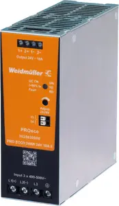 Трехфазный импульсный блок питания Weidmüller PRO ECO3 240 Вт 24 В пост. тока 10 А