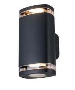 Kanlux ZEVI W EL 2GU10 B Wall Luminaire, IP54, Black, 1x Max 10W