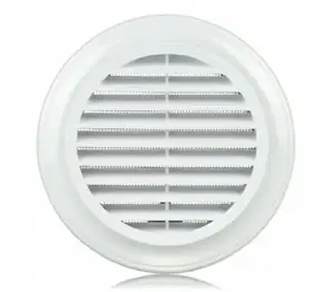 Ventika EL125 Round Ventilation Grille with Mesh and Flange 125mm White