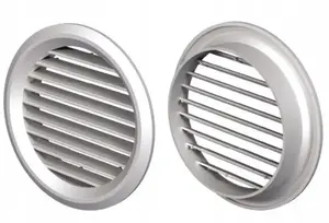 Ventika apaļais ventilācijas režģis ar sietu un atloku 100mm, balts