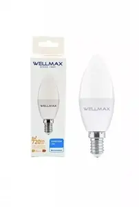 Wellmax GP111C08 LED sveces formas spuldze 8W E14 720lm 3000K silti balta