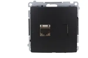 Kontakt-Simon Basic RJ45 6. kategorijas datortīkla ligzda, viena, ekranēta, ar putekļu aizsargu, melna BM61E.01/49