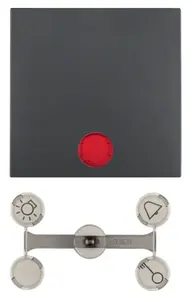 Hager 16211606 Square Switch Rocker for Switches, Anthracite