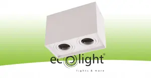 Накладной двойной квадратный светильник Eco Light OHN-22B под лампу GU10, белый