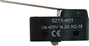 Миниатюрный концевой выключатель Promet W0-5211-401, 1НЗ 1НО, пластиковый корпус, поворотный рычаг