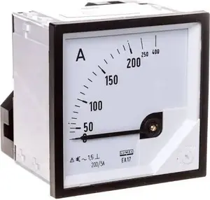 Lumel EA17N Analog Panel Ammeter 200/400A for 200/5A Current Transformer 72x72mm IP50