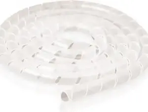 EM Group Spiral Cable Wrap, Transparent, 25mm Diameter, 10m Length