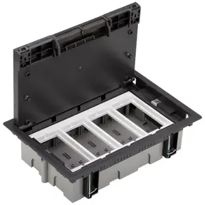 Четверная напольная розетка Kontakt-Simon SF470/14, графит, IP40
