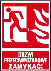 ANRO brīdinājuma zīme Ugunsdrošības durvīm jābūt aizvērtām 29P/F1/FS