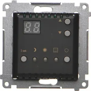 Kontakt-Simon Simon 54 Temperature Controller with Display and Internal Sensor, 16(2) A 230V, Matte Black
