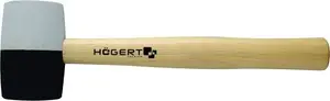 GTV Poland Rubber Mallet, 450 g, White/Black Head, Wooden Handle