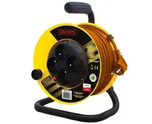 Удлинитель на катушке Elgotech PZB1-40-25Y, 4 розетки, 25м, 3x1.5мм²
